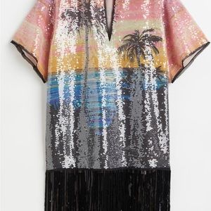 NWT H&M Sequined Beach Dress with Fringes